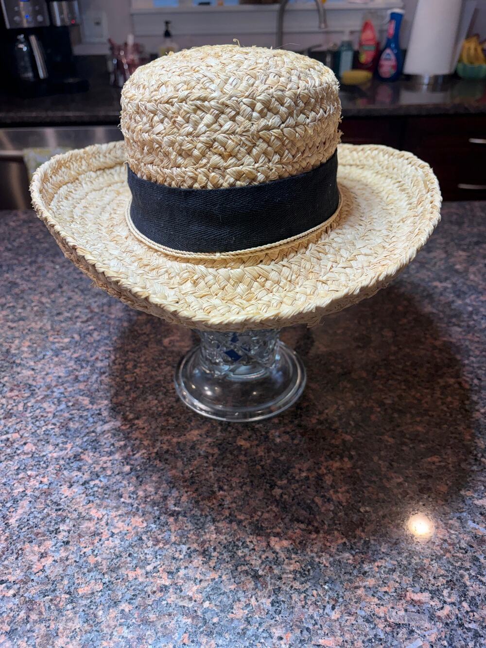 Malees Vintage Natural Straw Hat with Black Bow